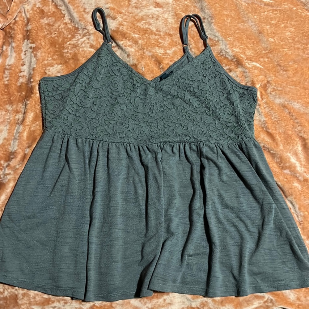 Women olive green babydoll shirt
